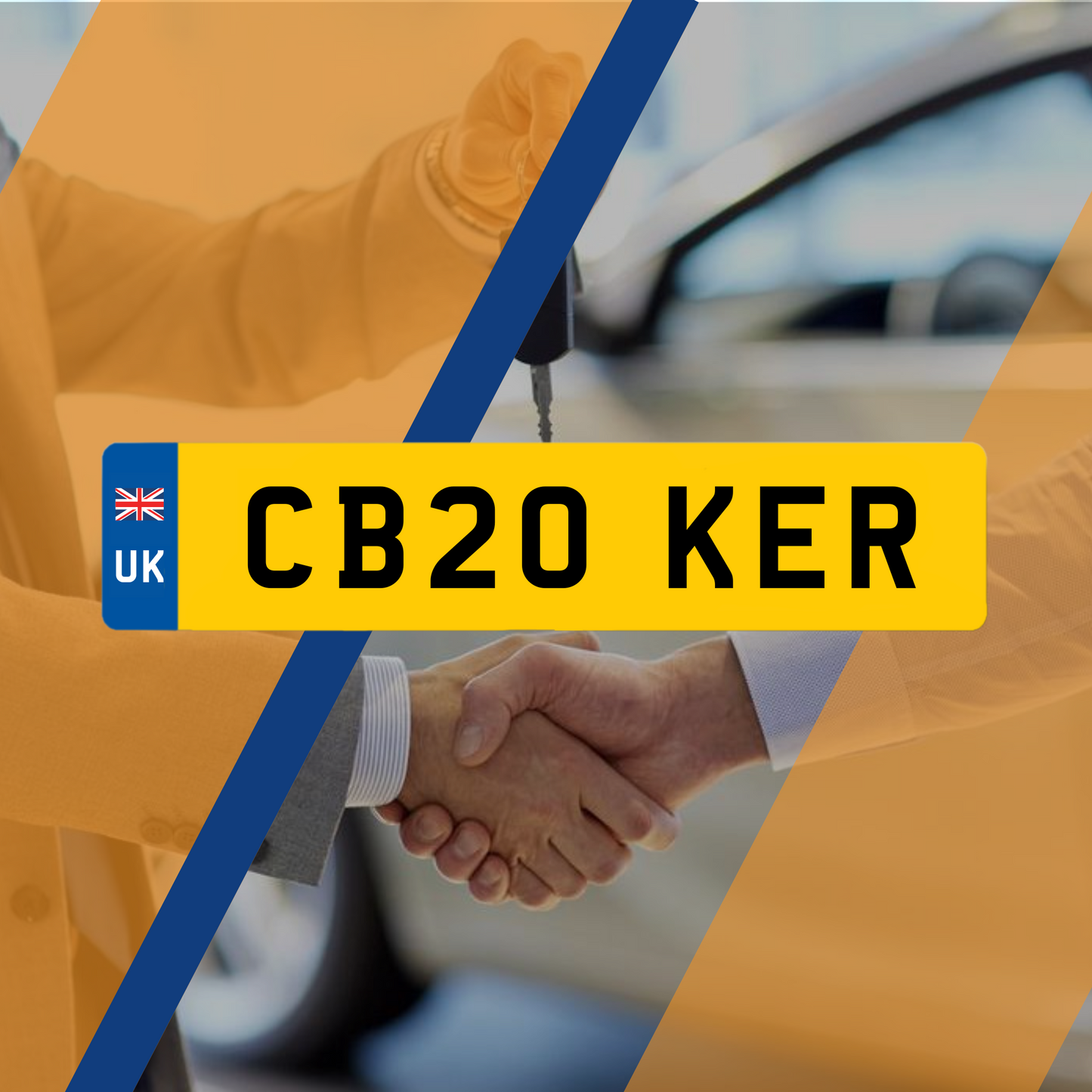 Car broker look alike marketing number plate